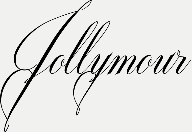 Custom Jollymour wordmark lettering