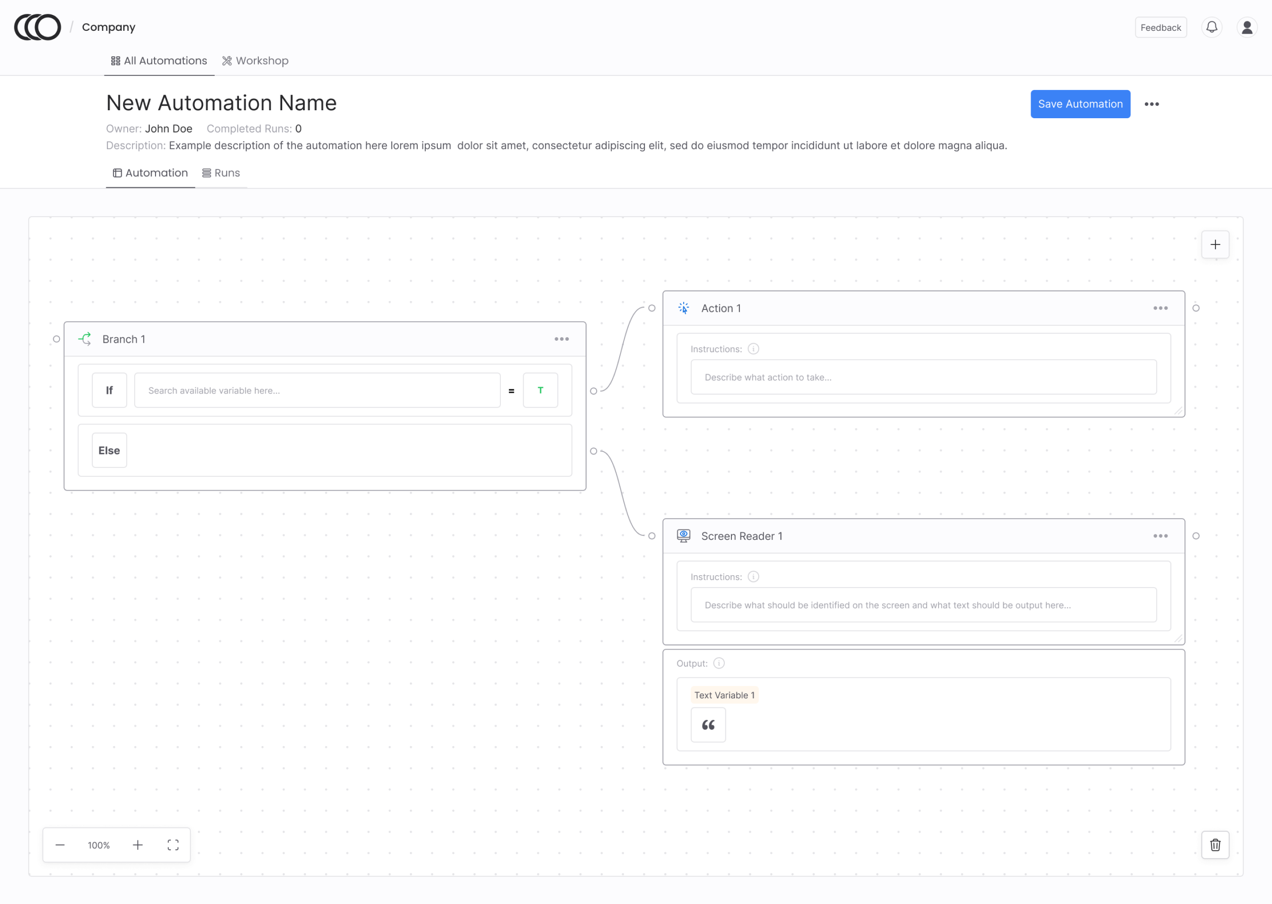 Branching blocks on the canvas UI